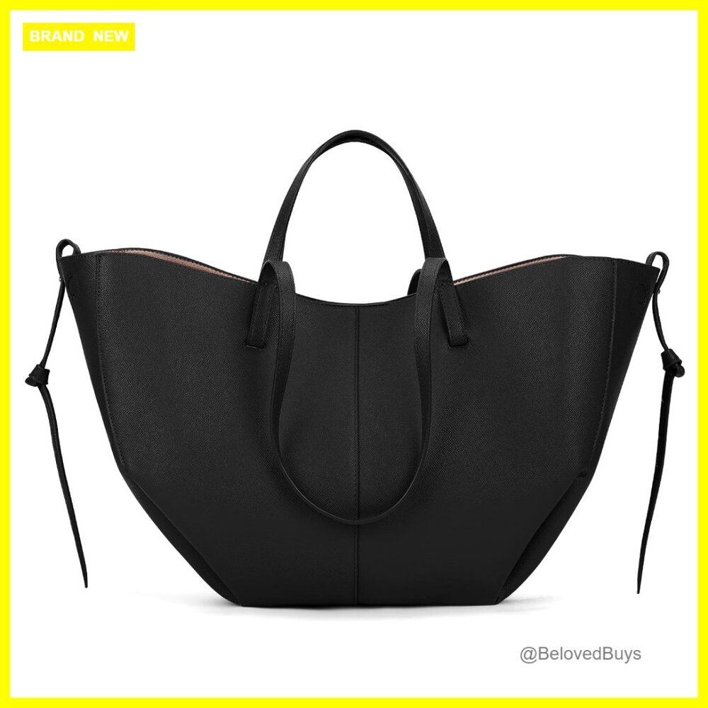 Large Faux Leather Tote Shoulder Bag With Magnetic Closure For Work